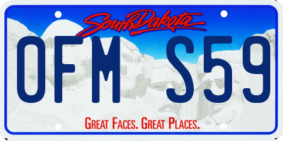 SD license plate 0FMS59
