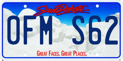 SD license plate 0FMS62