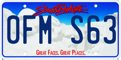SD license plate 0FMS63