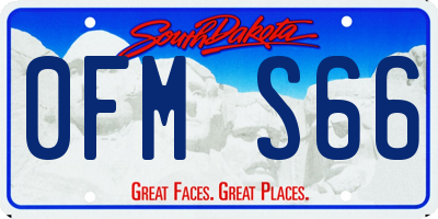 SD license plate 0FMS66