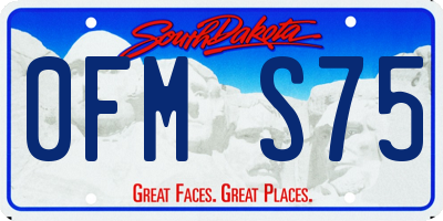 SD license plate 0FMS75