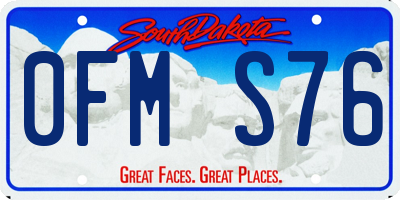 SD license plate 0FMS76