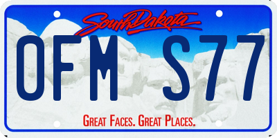 SD license plate 0FMS77