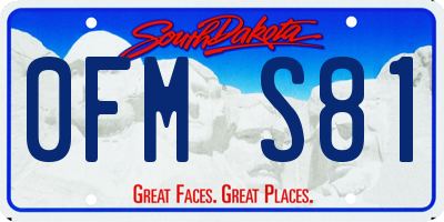 SD license plate 0FMS81
