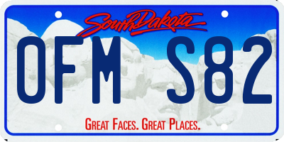 SD license plate 0FMS82