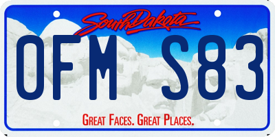 SD license plate 0FMS83