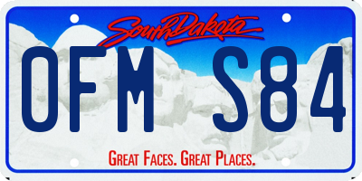 SD license plate 0FMS84