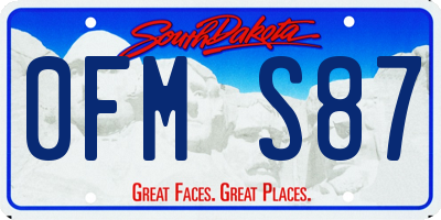 SD license plate 0FMS87