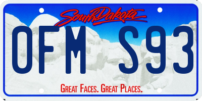 SD license plate 0FMS93