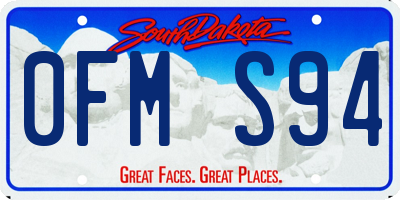 SD license plate 0FMS94