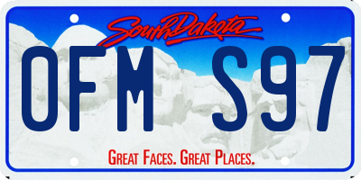 SD license plate 0FMS97