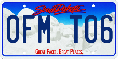 SD license plate 0FMT06