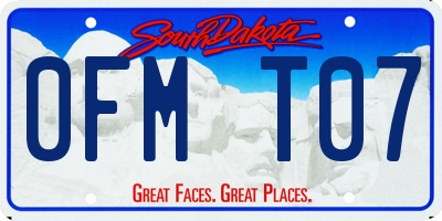SD license plate 0FMT07