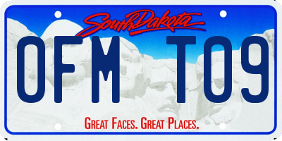SD license plate 0FMT09