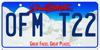 SD license plate 0FMT22