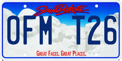 SD license plate 0FMT26