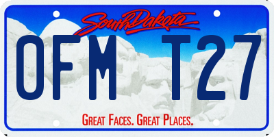 SD license plate 0FMT27