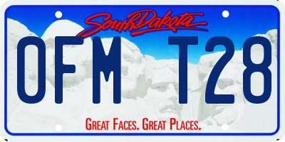 SD license plate 0FMT28