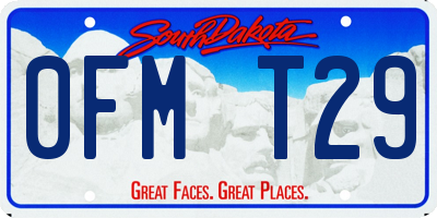 SD license plate 0FMT29