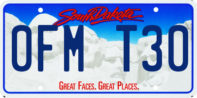 SD license plate 0FMT30