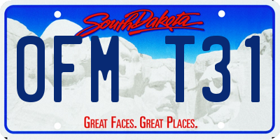 SD license plate 0FMT31
