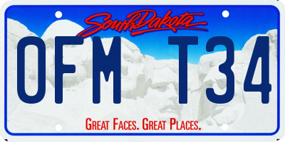 SD license plate 0FMT34