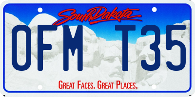 SD license plate 0FMT35