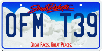 SD license plate 0FMT39
