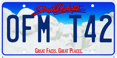 SD license plate 0FMT42