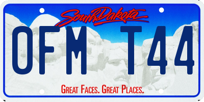 SD license plate 0FMT44