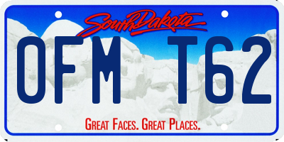 SD license plate 0FMT62