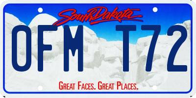 SD license plate 0FMT72