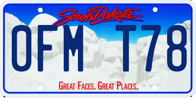 SD license plate 0FMT78