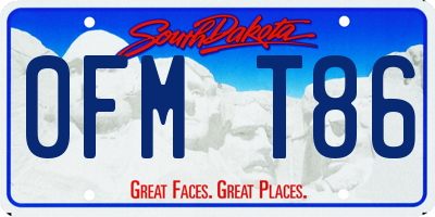 SD license plate 0FMT86