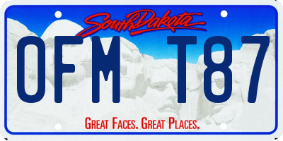 SD license plate 0FMT87