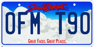 SD license plate 0FMT90