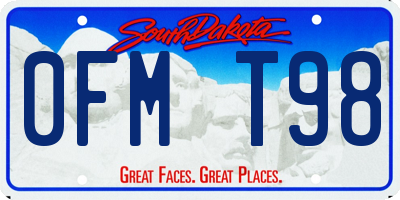 SD license plate 0FMT98