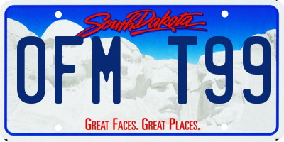 SD license plate 0FMT99