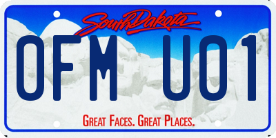 SD license plate 0FMU01
