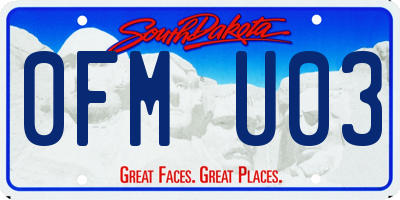 SD license plate 0FMU03
