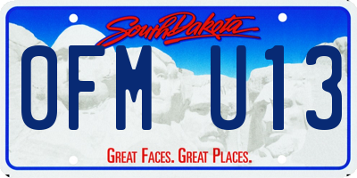 SD license plate 0FMU13