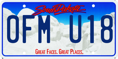 SD license plate 0FMU18