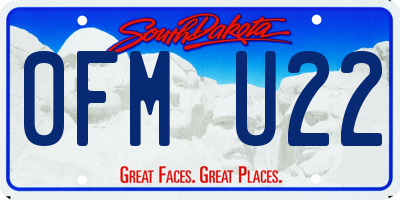 SD license plate 0FMU22