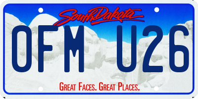 SD license plate 0FMU26