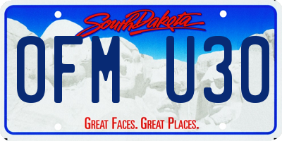 SD license plate 0FMU30
