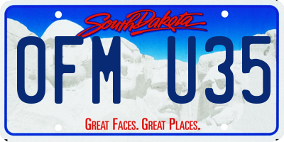 SD license plate 0FMU35