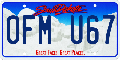 SD license plate 0FMU67
