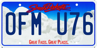 SD license plate 0FMU76
