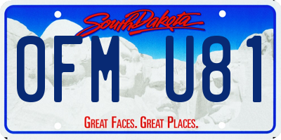 SD license plate 0FMU81