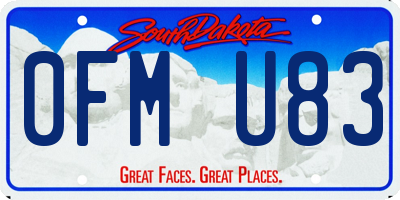 SD license plate 0FMU83